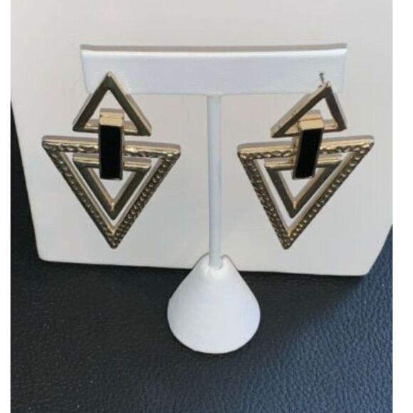 Vintage Geometric Shaped Earrings Pierced - Picture 8 of 8